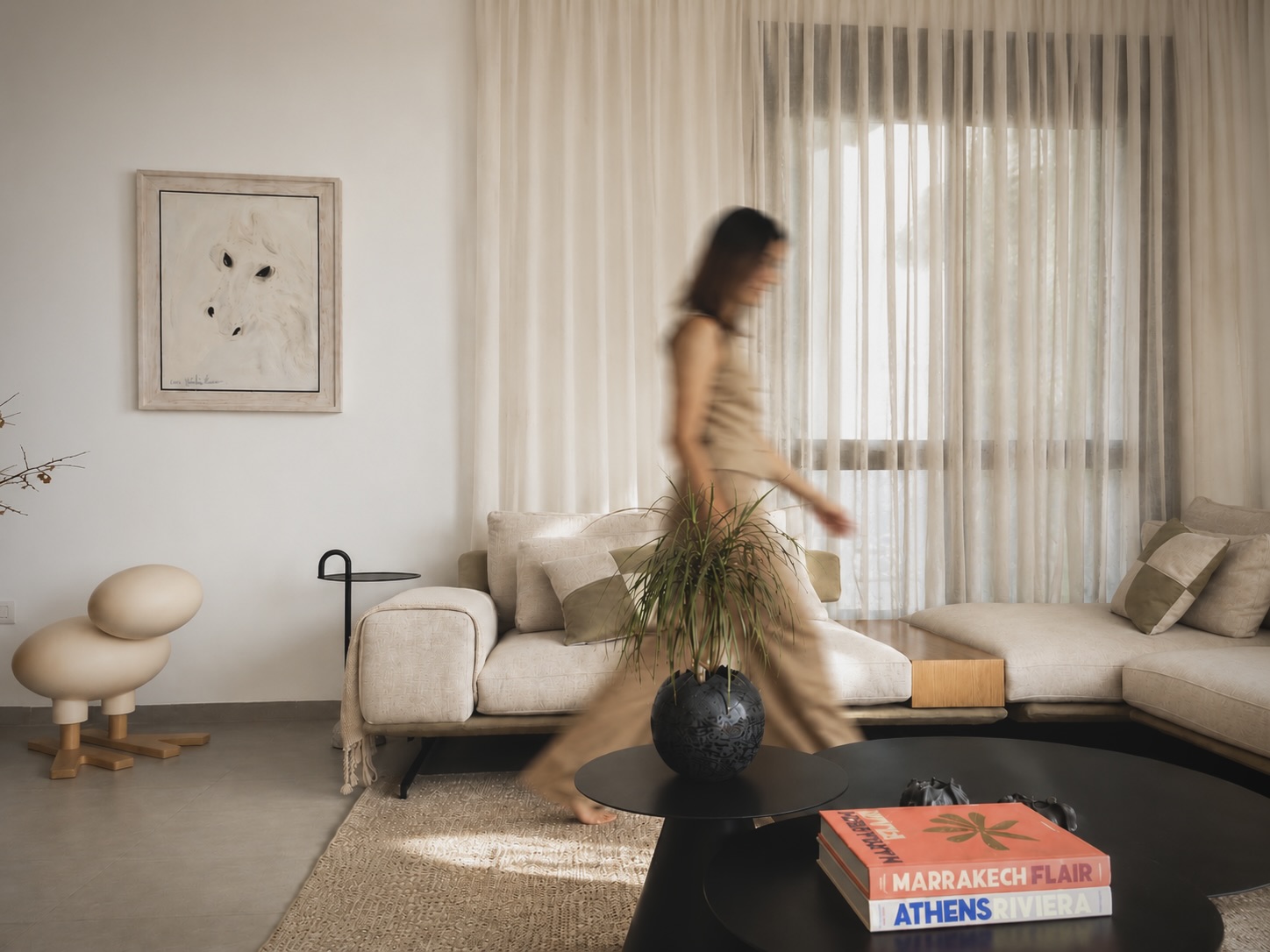 Mota Project — sunlit living room in motion