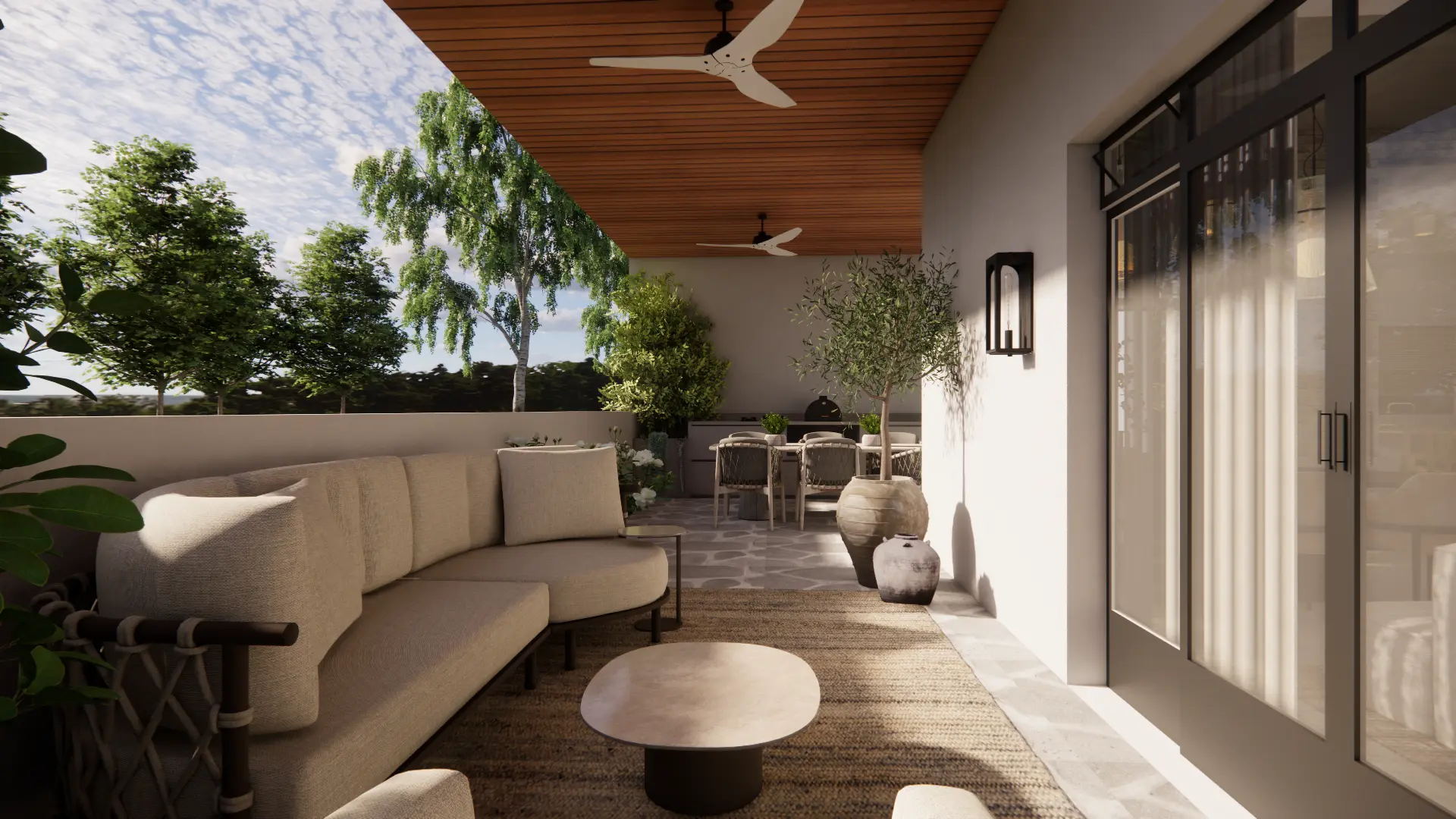 Forthcoming project — covered terrace lounge