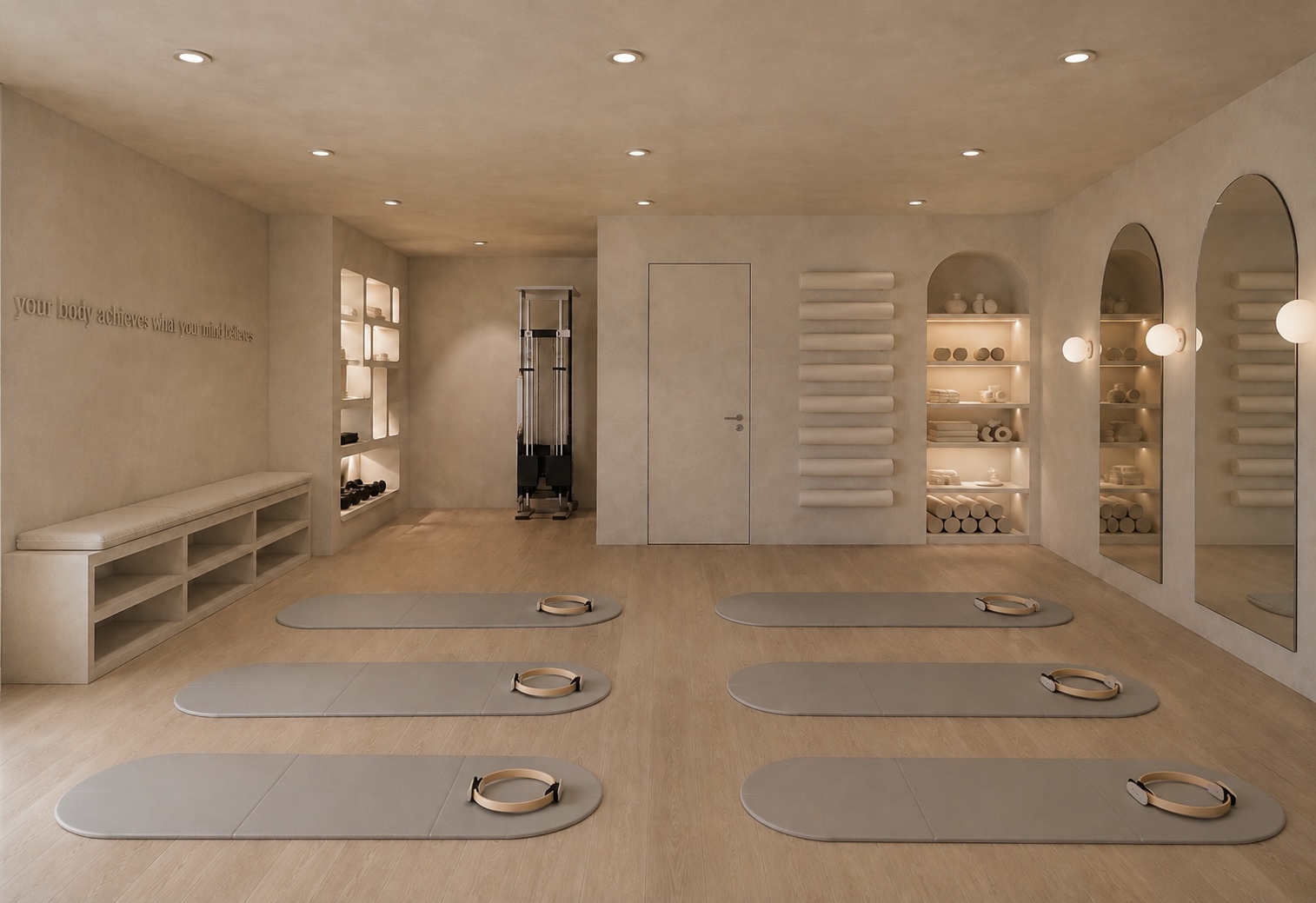 EB Pilates Studio — reformer and mat studio with arched mirrors